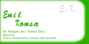 emil komsa business card